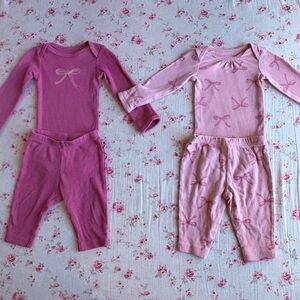 Carter's Pink and Lavender Bow Pajama Set